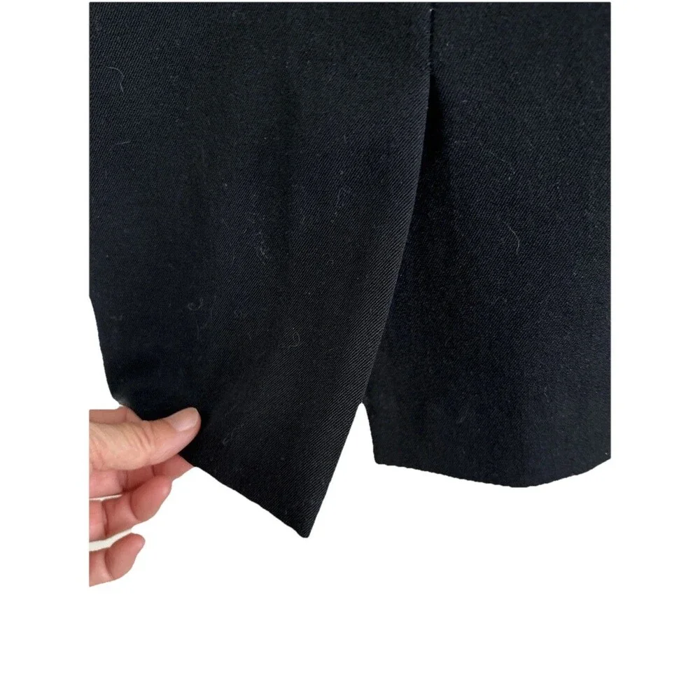 VTG CHRISTIAN DIOR Black Jacket Wool Sculptural Blazer Suit pencil Skirt Sz 8 S